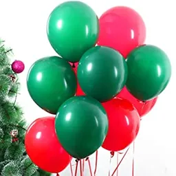 Globos Para Navidad * 24rojos Y Verdes R12 Latex Decoración De Navidad