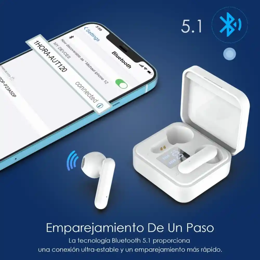 Audifonos Inalámbricos Bluetooth Con Pantalla Digital Aut120