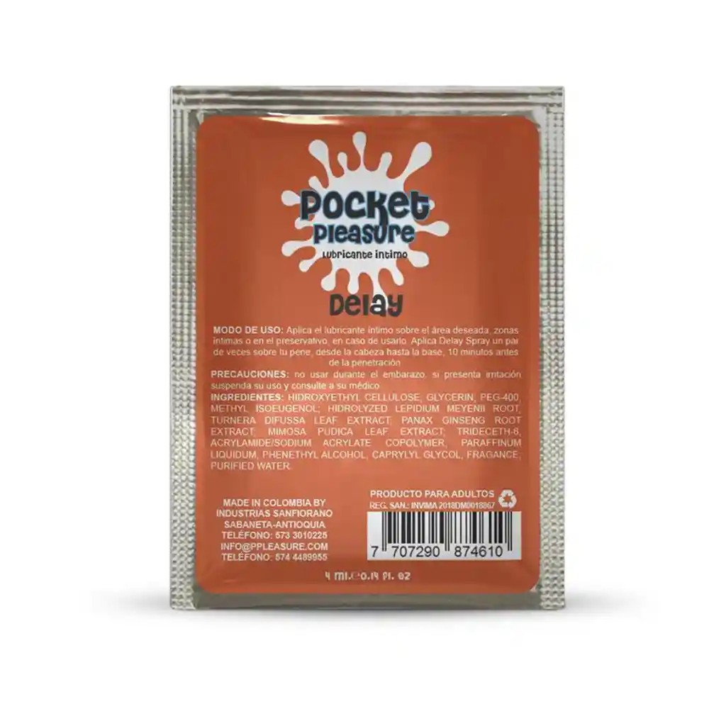 Lubricante Intimo Delay 4ml