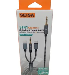 Cable De Audio 3 En 1 Lighting/tipo C / Plug