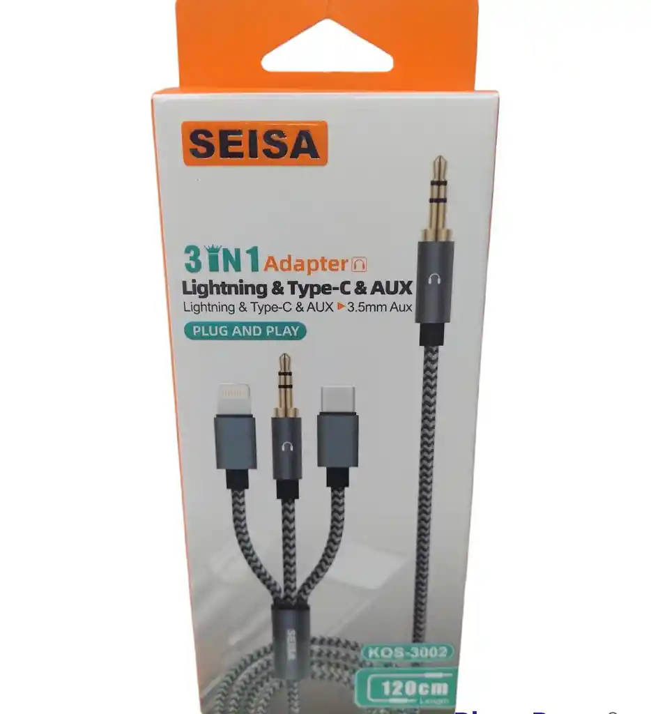 Cable De Audio 3 En 1 Lighting/tipo C / Plug