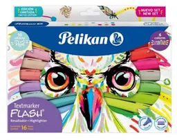Caja Resaltador Pelikan Flash X16 Colores Surtidos Punta Biselada