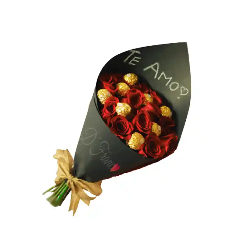 Bouquet De Rosas X12 Con Ferrero
