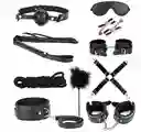 Kit Sado 10 Piezas Bdsm Sadomasoquismo Bondage Humillación Juego En Pareja Black