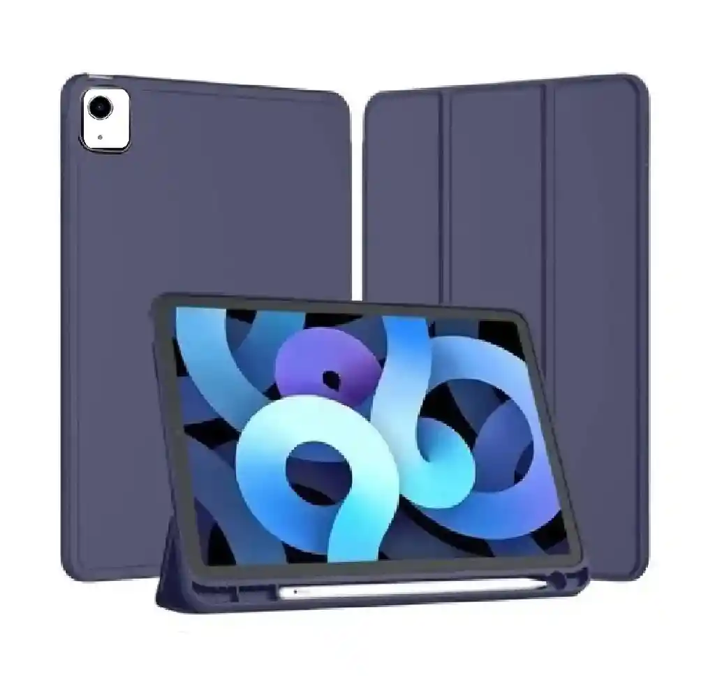 Estuche Smart Case Para Ipad 10 Generación 10.9 Color Azul + Vidrio Templado