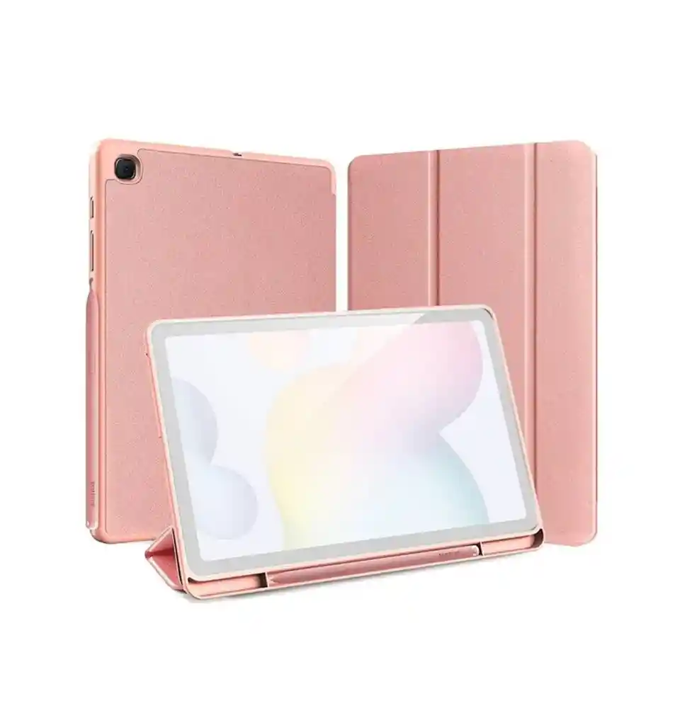 Forro Smart Case Con Espacio Lápiz Para Samsung S6 Lite Color Oro Rosa