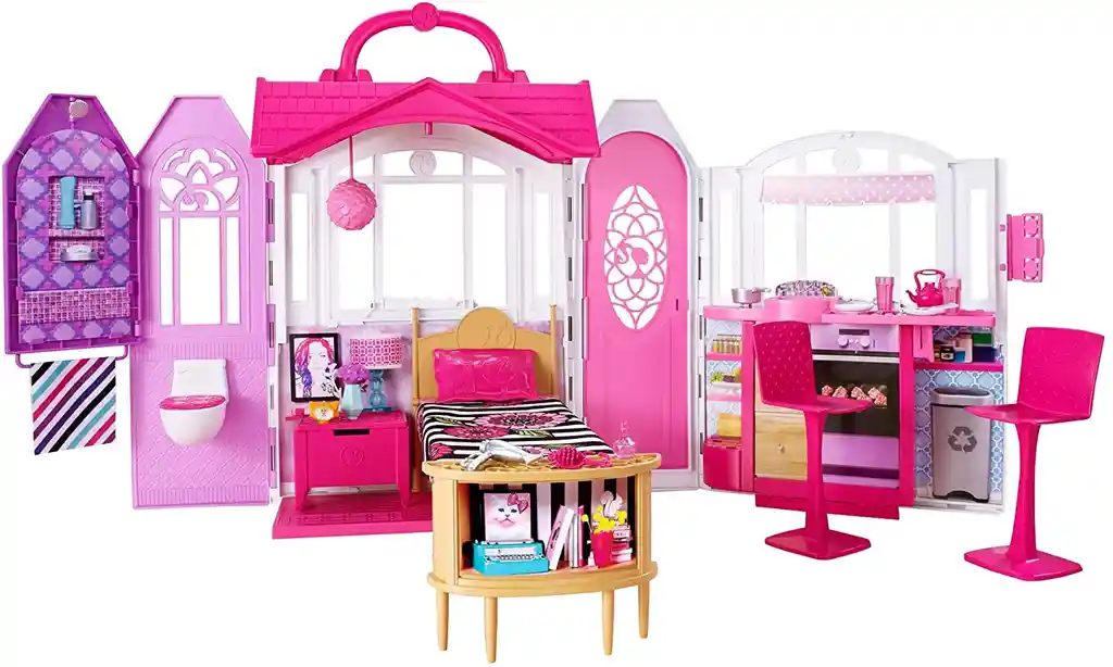 Casa De Muñeca Barbie Galm Getaway 3 Habitaciones +20 Accesorios