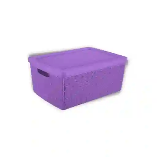 Canasta Con Tapa Fique 13.5 Lts Lavanda Rimax