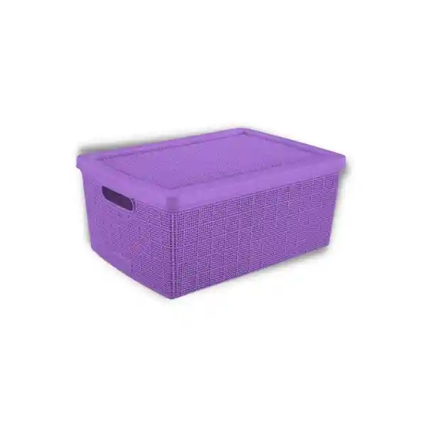 Canasta Con Tapa Fique 13.5 Lts Lavanda Rimax