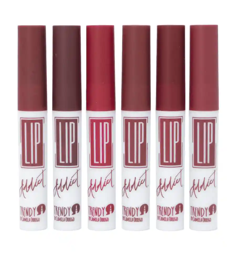 kit labiales x 6 TRENDY lip addict rojos ref lt07