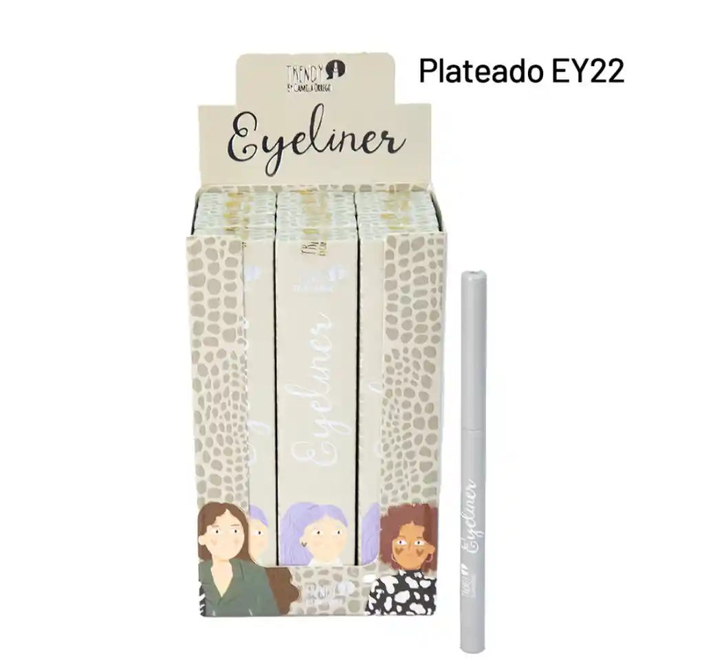  Lapiz De Ojos TRENDY Ref Ey22 Plateado 