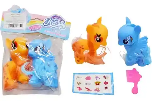 Pareja Ponys Peinilla Stikers Juguetes Niñas Regalo Pegaso