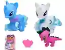 Set Pareja Unicornios Y Bebe Dragón Peinilla Niñas Regalo