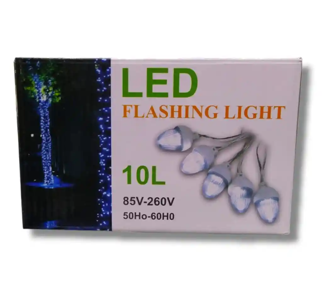 Luz Led Flashing Light 10l Navidad Luces Blancas