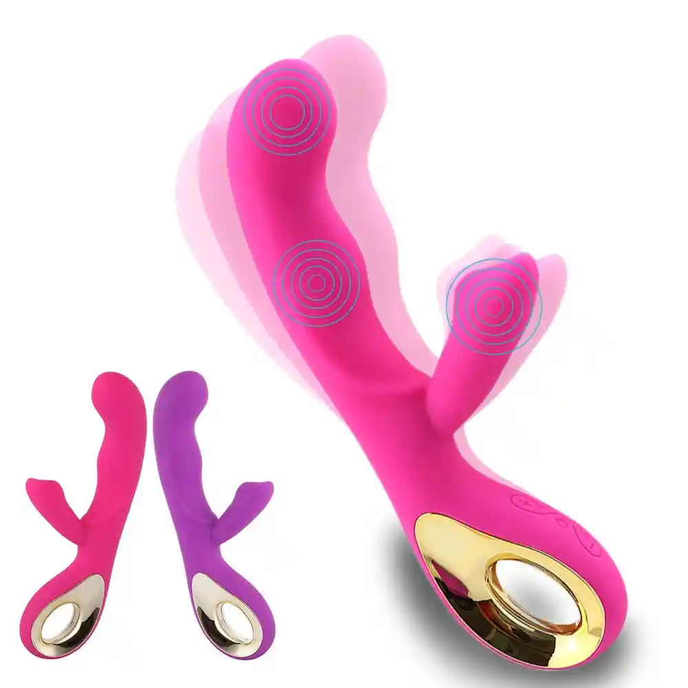 Vibrador Doble Estimulador Puntog (recargable), Clitoris Y Vaginal, Silicona Medica