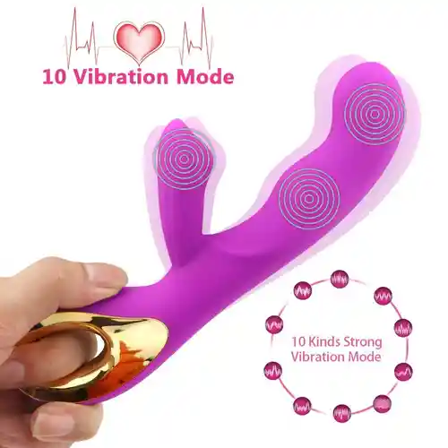 Vibrador Doble Estimulador Puntog (recargable), Clitoris Y Vaginal, Silicona Medica