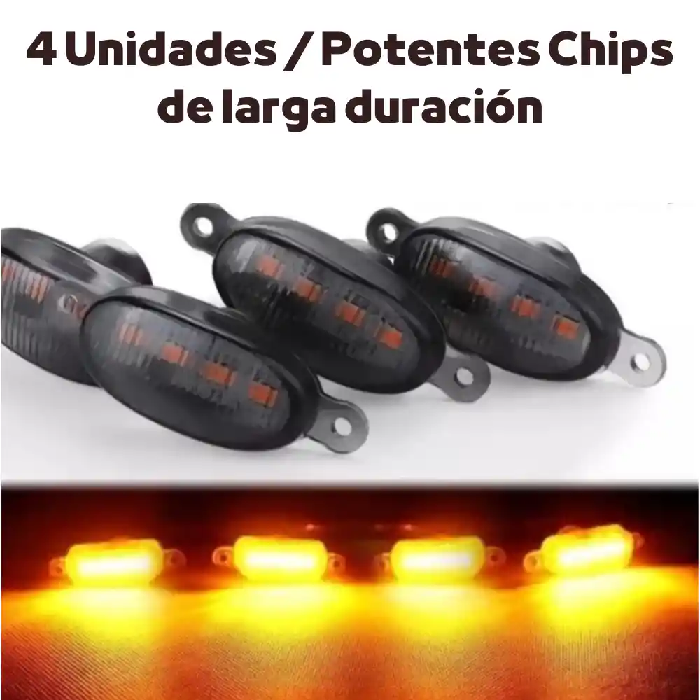 Luces Led Amarillas Lujo Para Persiana Parrilla Tipo Ford X4