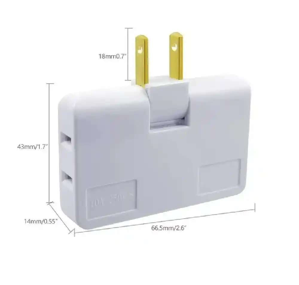 Adaptador Toma Corriente 3 Salidas Giratorio 2500w