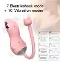 Vibrador De Descarga Eléctrica Miki Rosado