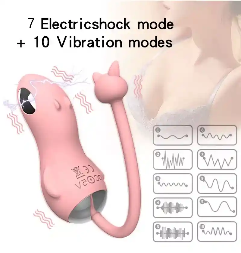 Vibrador De Descarga Eléctrica Miki Rosado