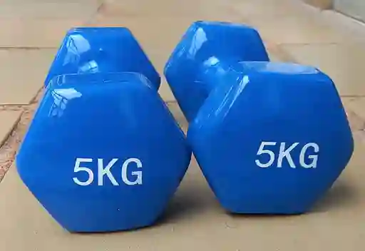 Par De Mancuernas Hexagonales De 5 Kilos Cada Una