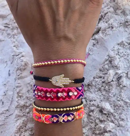 Pulsera Gold Power Fucsia