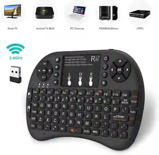 Mini Teclado Inalambrico Retroiluminado Con Touchpad Recargable