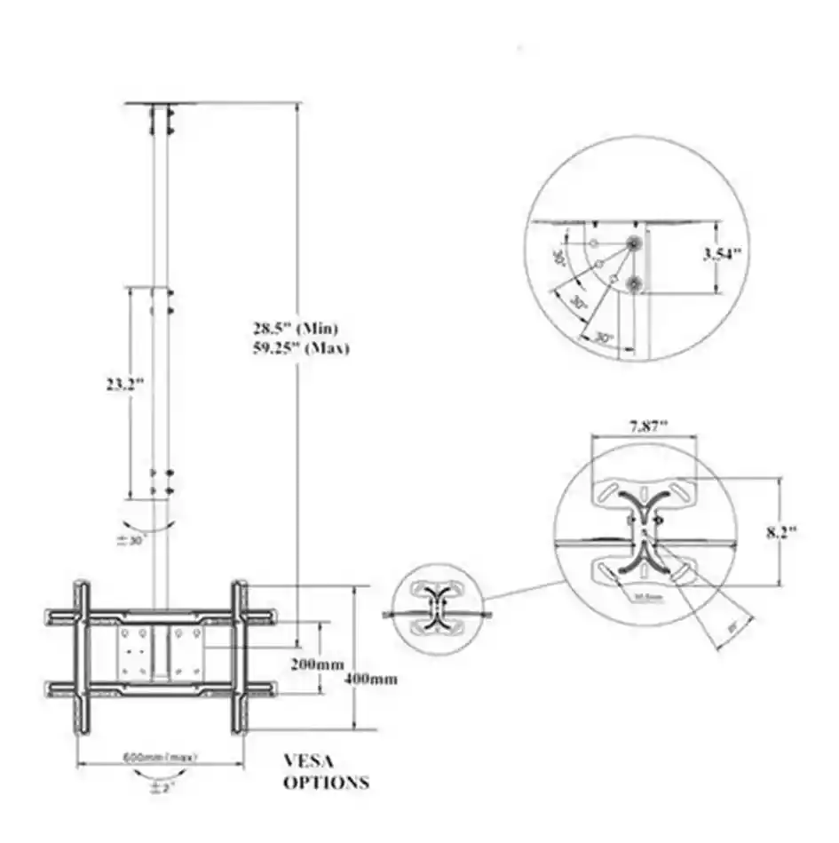 Soporte De Techo Para Tv T560-15 32 A 70 Pulgadas Ajustable