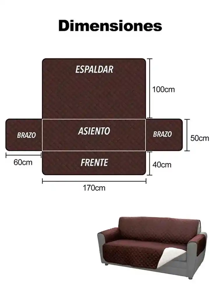 Cubre Sofa 1 , 2 Y 3 Puestos Combo Todo En 1