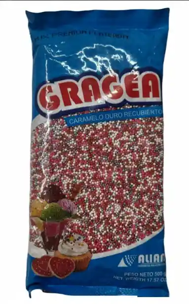 Gragea Comestible Mix Plateada X 500 Gr