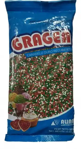 Gragea Comestible Navidad Premium X 500 Gr