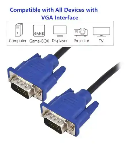 Cable Vga 1.5 Metros Macho A Vga Macho Para Monitores