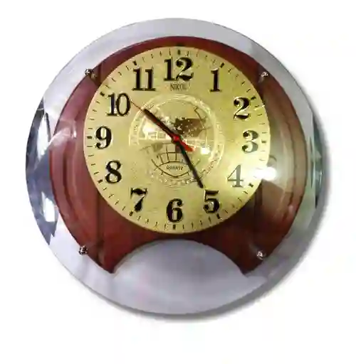 Reloj De Pared Nikol Quartz Vidrio Y Madera