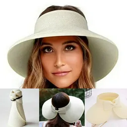 Visera Cachucha Mujer En Nylon Tejida Blanca