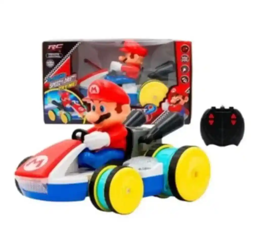 Carro Control Remoto Mario Kart Luces Y Sonido Mario Bros Rc