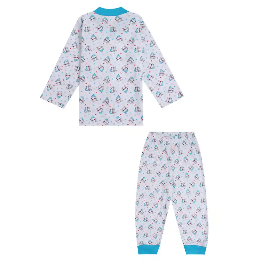 Pijama Bebé Estampado Niña Turquesa Medio Talla 0-3