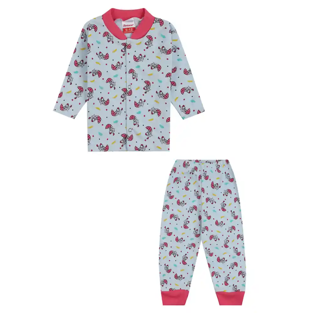 Pijama Bebé Estampado Niña Cereza Talla 6-12 Meses