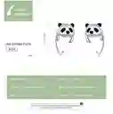 Aretes Elegantes Para Mujer Oso Panda En Plata 925