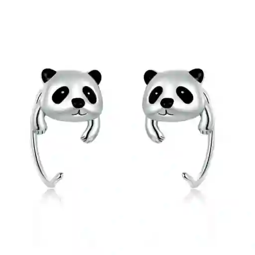 Aretes Elegantes Para Mujer Oso Panda En Plata 925