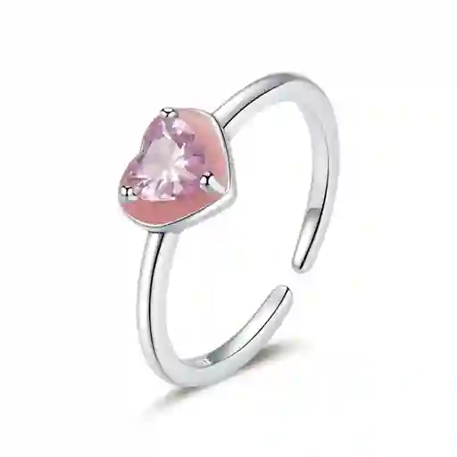 Anillo De Compromiso Joya Para Mujer Corazón Ajustable En Plata 925