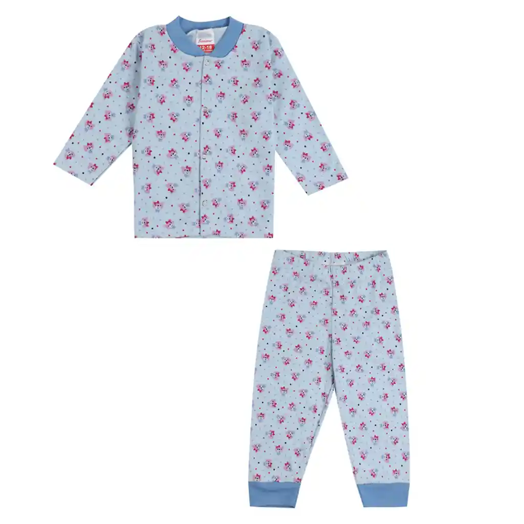 Pijama Bebé Estampado Niña Lila Oscuro Talla 12-18 Meses