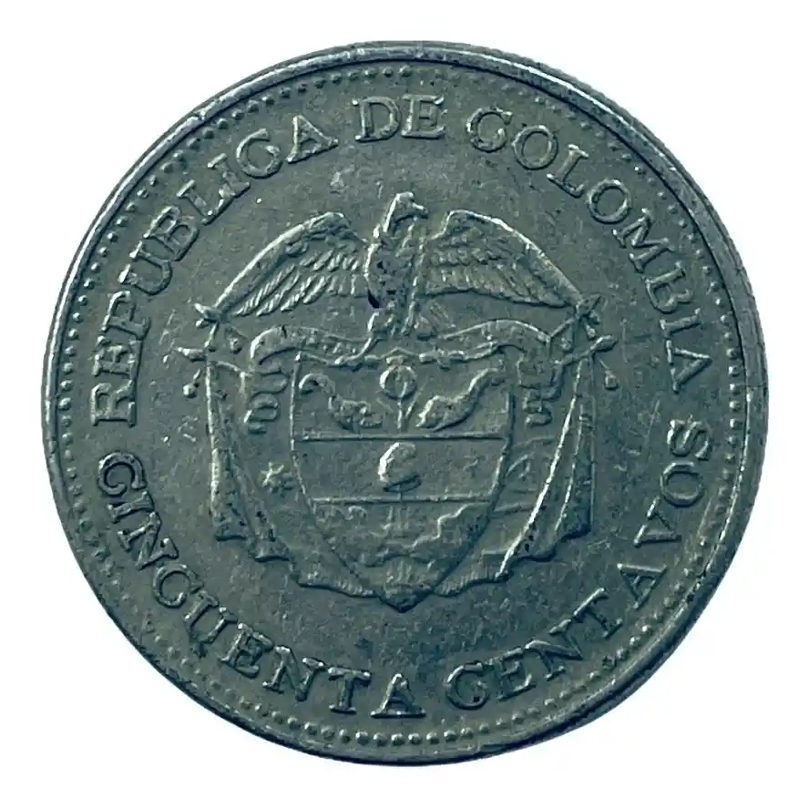 Moneda 50 Centavos Colombia - Libertador Simon Bolivar