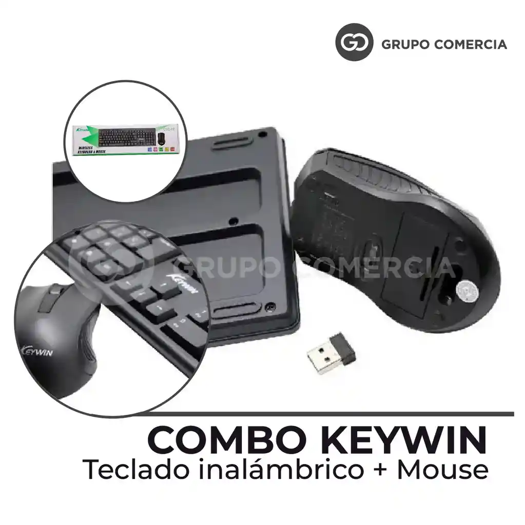 Combo Inalámbrico Keywin: Teclado Multimedia + Mouse Con Ñ