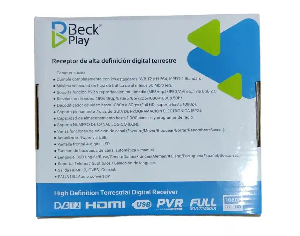 Decodificador Tdt Receptor Tv Digital Dvb Hdmi Antena + Wifi