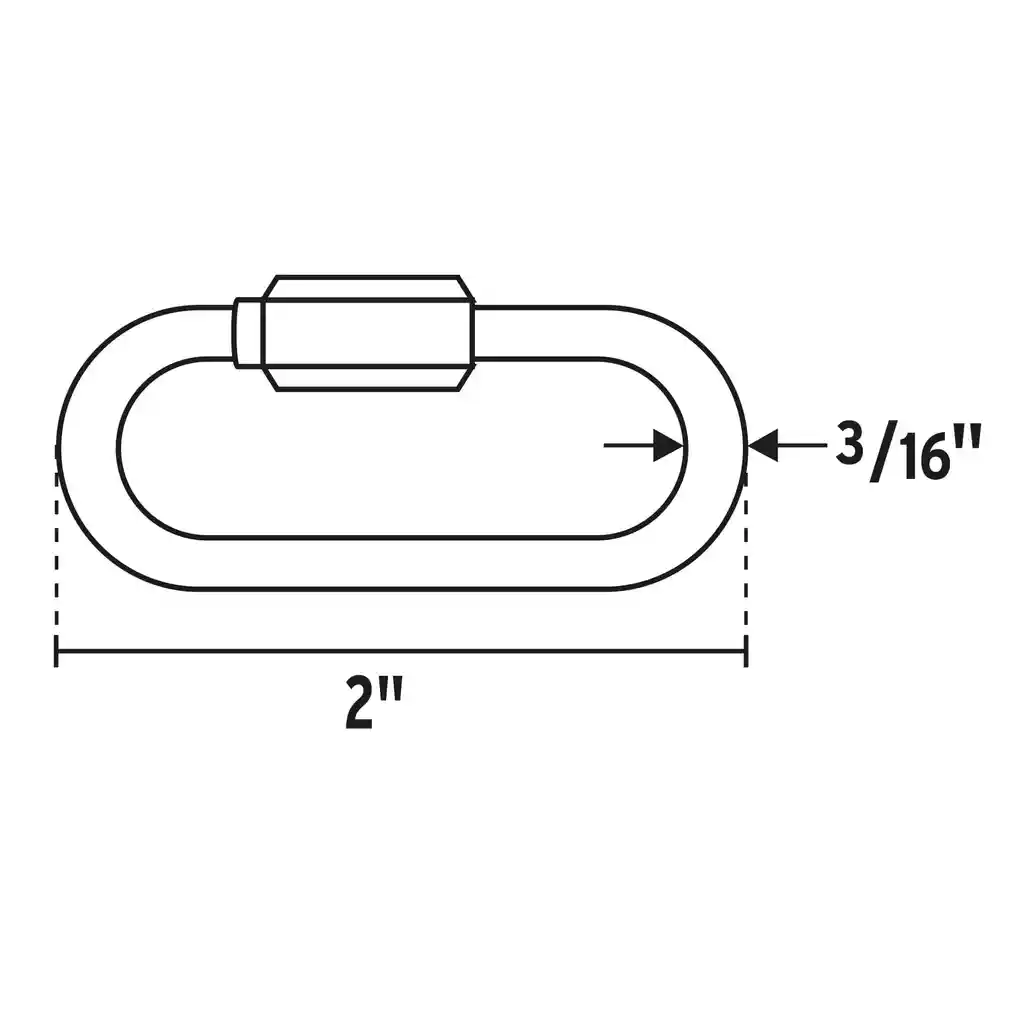 Mosquetón Bandola De Acero De 3/16" Con Seguro, Fiero