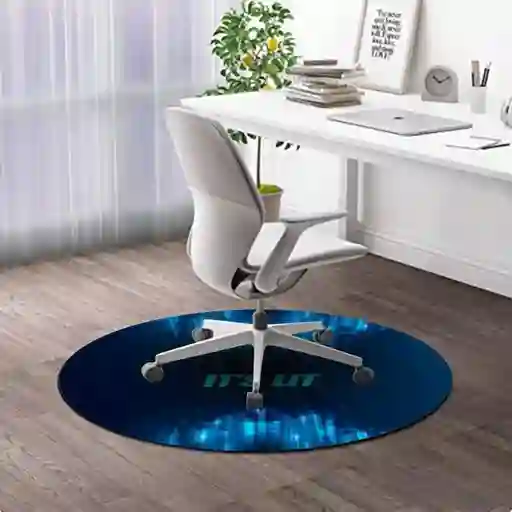 Tapete Silla De Oficina Protector Piso 120x120 Cm Azul