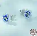 Aretes Topos Flor Primavera Para Mujer En Plata 925