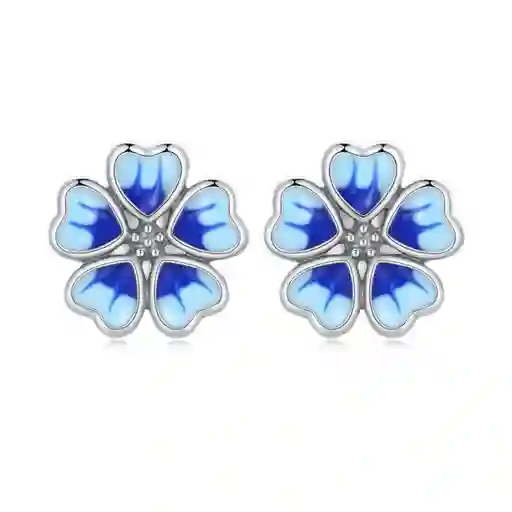 Aretes Topos Flor Primavera Para Mujer En Plata 925