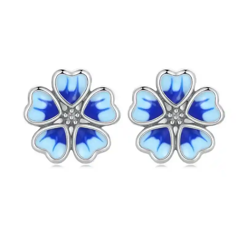 Aretes Topos Flor Primavera Para Mujer En Plata 925