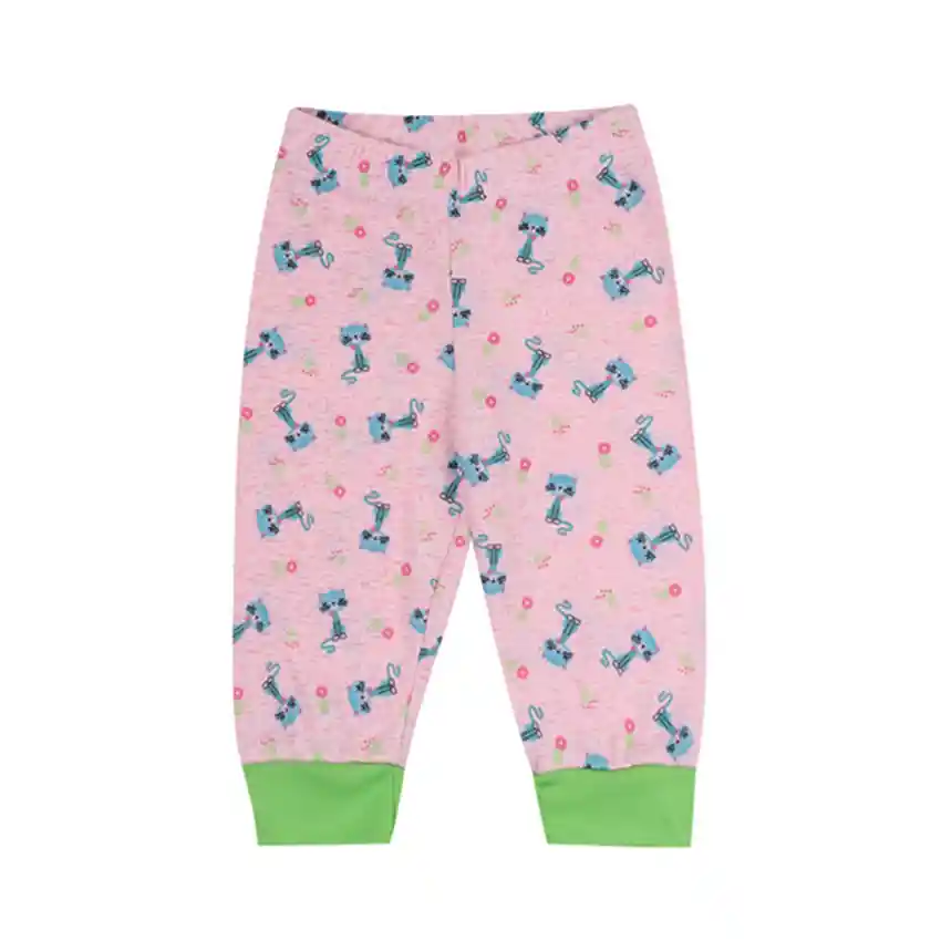 Pantalón Bebé Estampado Niña Turquesa Talla 6-12